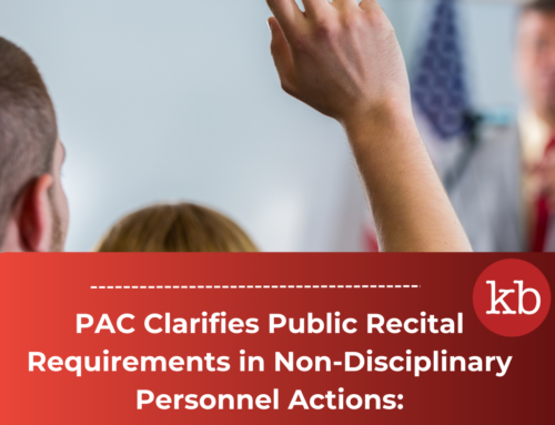 PAC Clarifies Public Recital Requirements in Non-Disciplinary Personnel Actions: